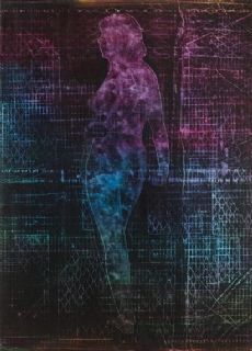 Rudolf Němec, Stojící figura s rastry, 1980
