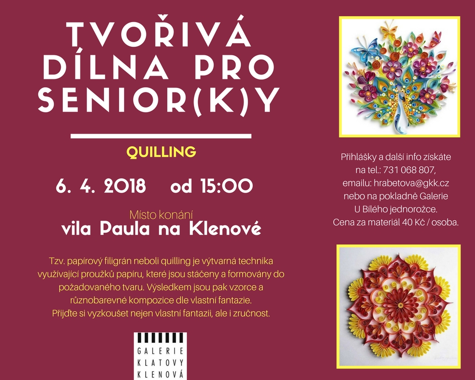   Tvořivá dílna pro senior(k)y - Quilling 